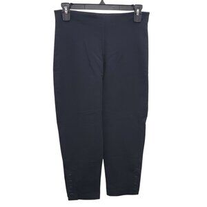 Equestrian Women's Black Flat Front Pull On Jockey Horse Riding‎ Crop Breeches S